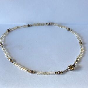 Citrine Sterling Silver Beaded Necklace